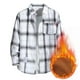 thumbnail image 3 of Camisas de franela a cuadros con forro polar Sherpa para hombre, chaquetas informales térmicas con botones, abrigo de trabajo cálido de invierno, ropa de abrigo de felpa, 3 of 3