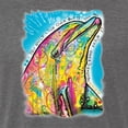 thumbnail image 5 of Wild Bobby Dean Russo Neon Colorfu Dolphin Animal Lover Men Premium Tri Blend Tee, Dark Heather, XX-Large, 5 of 5