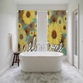 thumbnail image 4 of Spring Daisy Kitchen Curtain for Berdoom Living Room Cafe 72 Inch Length, Green Rustic Botanical Brown Yellow Florals Tiers Curtains Light Filtering Drapes Window Treatment 2 Panels 52"Wx72"L, 4 of 8
