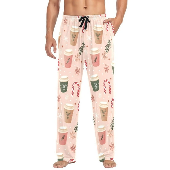 FORMRS Mens Pajama Pants with Pockets Sleepwear Lounge Bottoms Sizes S-2XL, Hand Drawn Cups