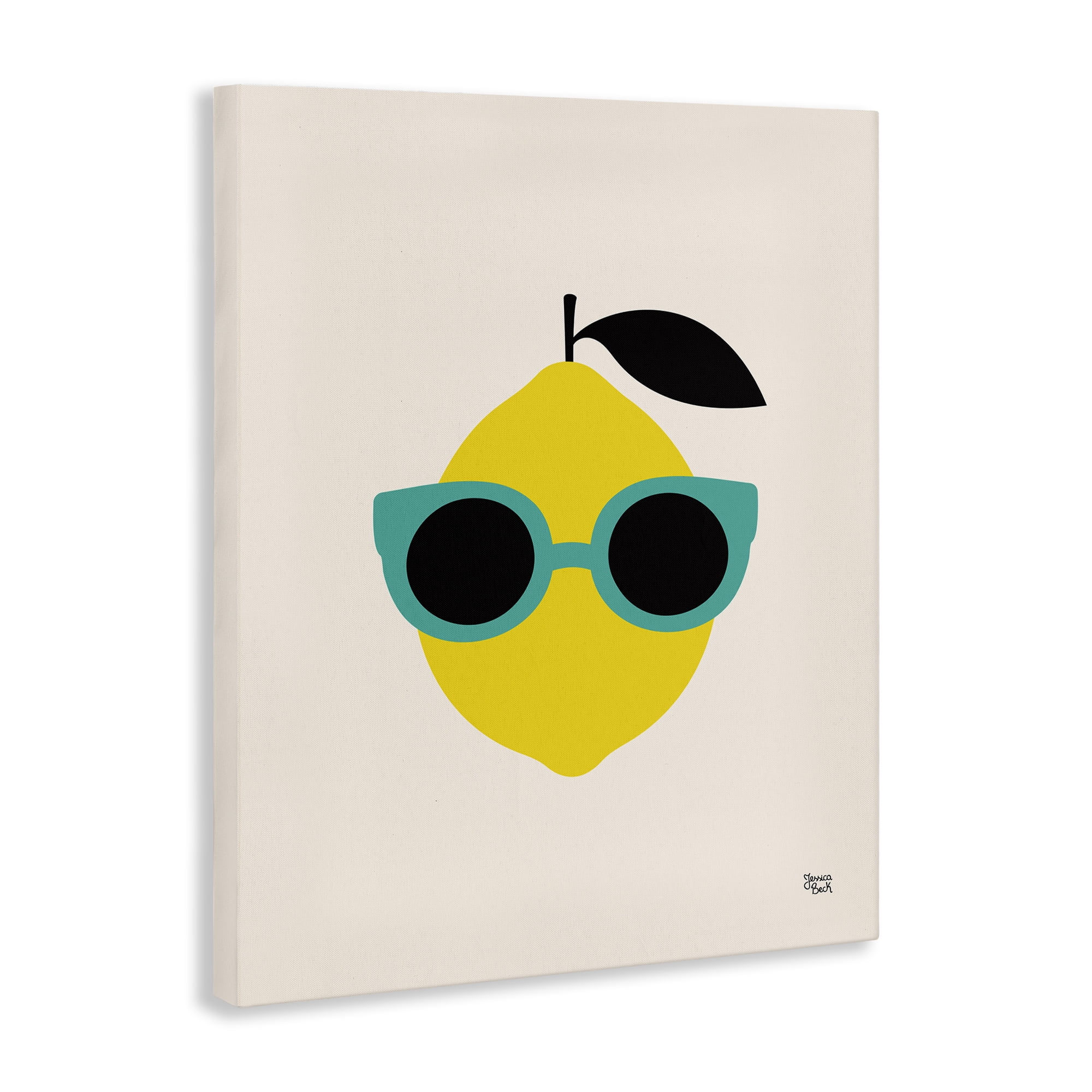 Stupell Industries Lemon with Sunglasses Food & Beverage Painting Wrapped Canvas Art Print Wall Art, 16 x 20