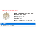 thumbnail image 2 of Relay - Compatible with 1981 - 1985 Mercedes-Benz 380SL 1982 1983 1984, 2 of 2