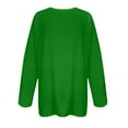 thumbnail image 5 of Plus Size Womens Tops Long Sleeve Casual T-Shirts Crewneck Lightweight Pullover Solid Color Fall Spring Clothes (4XL, Green #B), 5 of 5