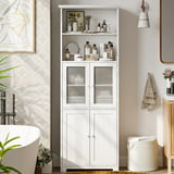 Bathroom Cabinet, Freestanding Tall Storage Cabinet with Adjustable ...