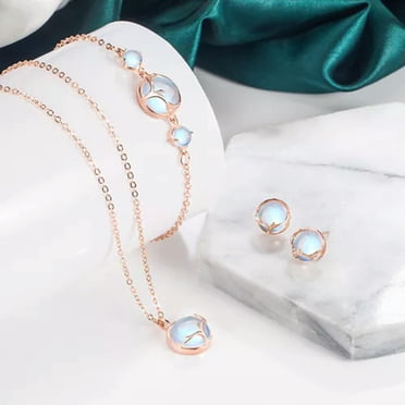 Natural 7-8mm Black Cultured Pearl Necklace, Bracelet & Earrings Jewelry Set