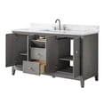 thumbnail image 2 of Vanity Art 60" Bathroom Vanity with Sink and Engineered Marble Top, Freestanding Storage Cabinet with 2 Drawers, 2 Shelves and 1 Flip Down Tray, 2 of 8