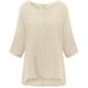 thumbnail image 1 of Blusa holgada de algodón con mangas 3/4 y remangada de tres cuartos para mujer, talla grande, color beige, XXL, 1 of 1