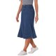 thumbnail image 4 of Falda de mezclilla casual INSPIRE CHIC para mujer, de talle alto, en línea A, con vuelo, midi, tamaño XS, azul medio, 4 of 6