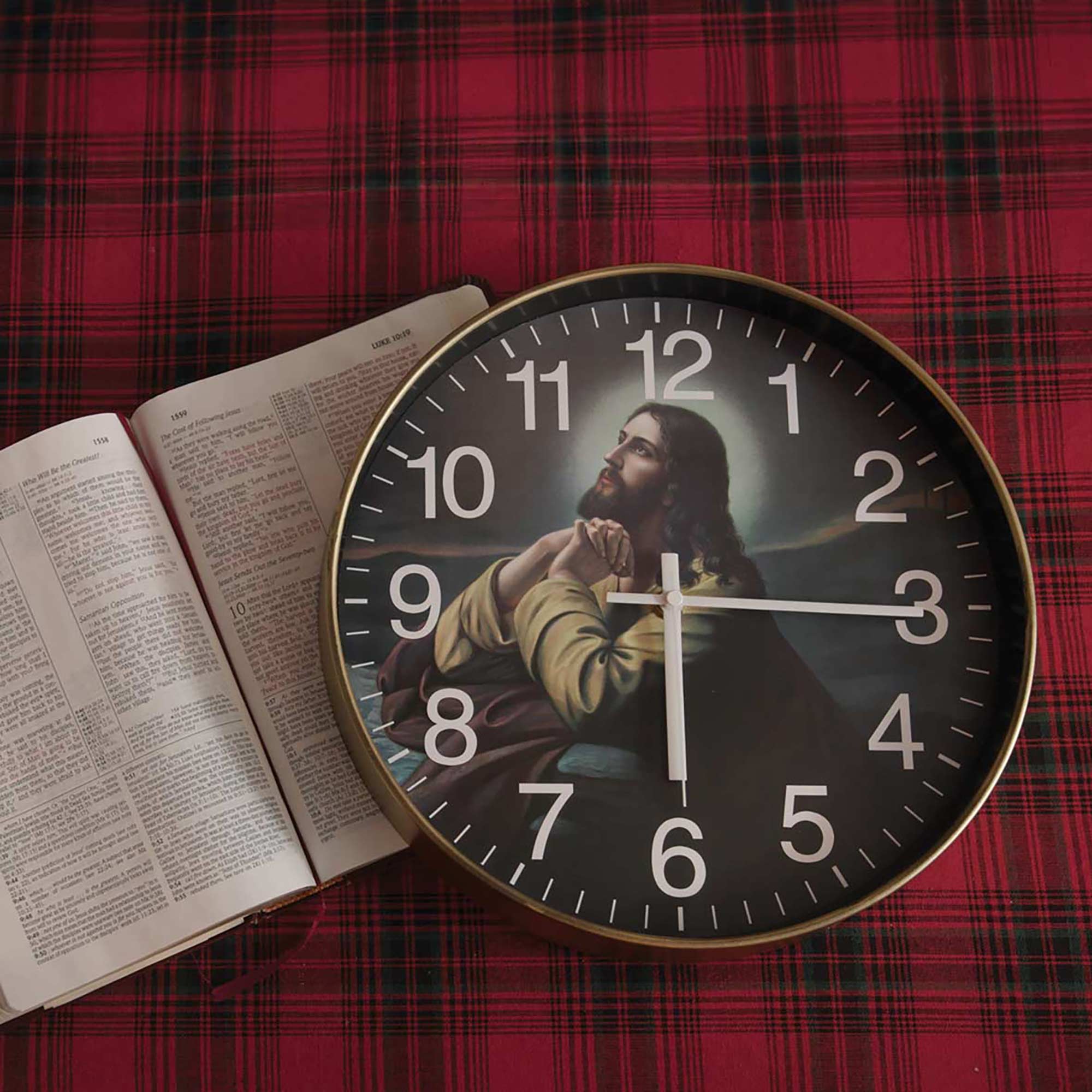 National Express 10" Quartz The Prayer Indoor Wall Clock, Easy Installation