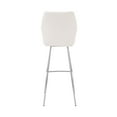 thumbnail image 3 of Tandy White Faux Leather and Brushed Stainless Steel 26" Counter Stool, 3 of 11