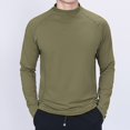 thumbnail image 6 of ZCFZJW Big and Tall Regular Fit Athletic T-Shirts for Men Lightweight Casual Long Sleeve Crewneck Basic Solid Color Pullover Sweatshirts Tops Army Green XXXL, 6 of 9