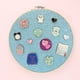 thumbnail image 4 of Insignia redonda Broche Banderín Pantalla Pin de pared Colgante Pantalla Glitter Board Pin Holder Pin Collection Display Bordado Aro (azul cielo), 4 of 5