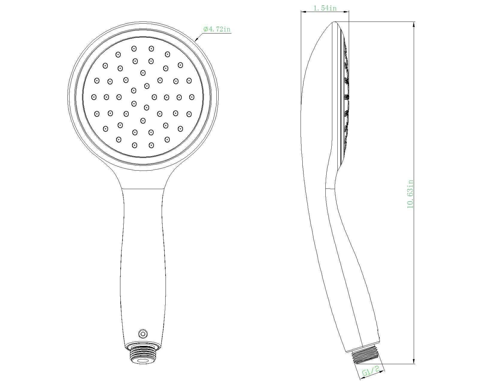Dura Faucet DFTDF-SA470-CP Pressure Assist RV Hand Held Shower Head Wand, Chrome Polished
