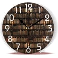 thumbnail image 2 of Dreamtimes Cool Multi-storied Mysterious Bookshelf Library Print Round Wall Clock Decorative, 10 Inch Battery Operated Quartz Analog Quiet Desk Clock for Home,Office,School, 2 of 5