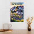 thumbnail image 3 of Retro Machu Picchu Peru Travel Poster Featuring Llamas And Inca Terraces Canvas Poster, 3 of 8