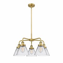 Innovations Lighting - Cone - 5 Light Stem Hung Chandelier In Art Deco Style-15