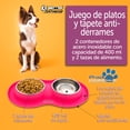 thumbnail image 4 of Plato doble chico KE WOOW Doble Plato para Perro Acero Inoxidable 200 ml Color Rosa, 4 of 9