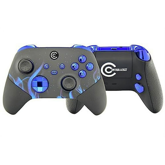 Custom Controllerzz Pro Series Custom Wireless Controller for Xbox Series X/S, Xbox One, & PC - Multiple Designs Available (Blue Flame)