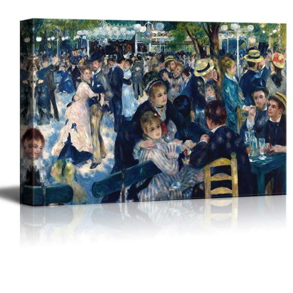 Bal du moulin de la Galette by Pierre Auguste Renoir Giclee Canvas Prints Wrapped Gallery Wall Art | Stretched and Framed Ready to Hang - 24" x 36"