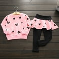 thumbnail image 4 of Maxcozy Toddler Kids Girl Heart Print Clothes Top T-shirt Skrit Pants Leggings Outfits 2PCS Set, 4 of 9