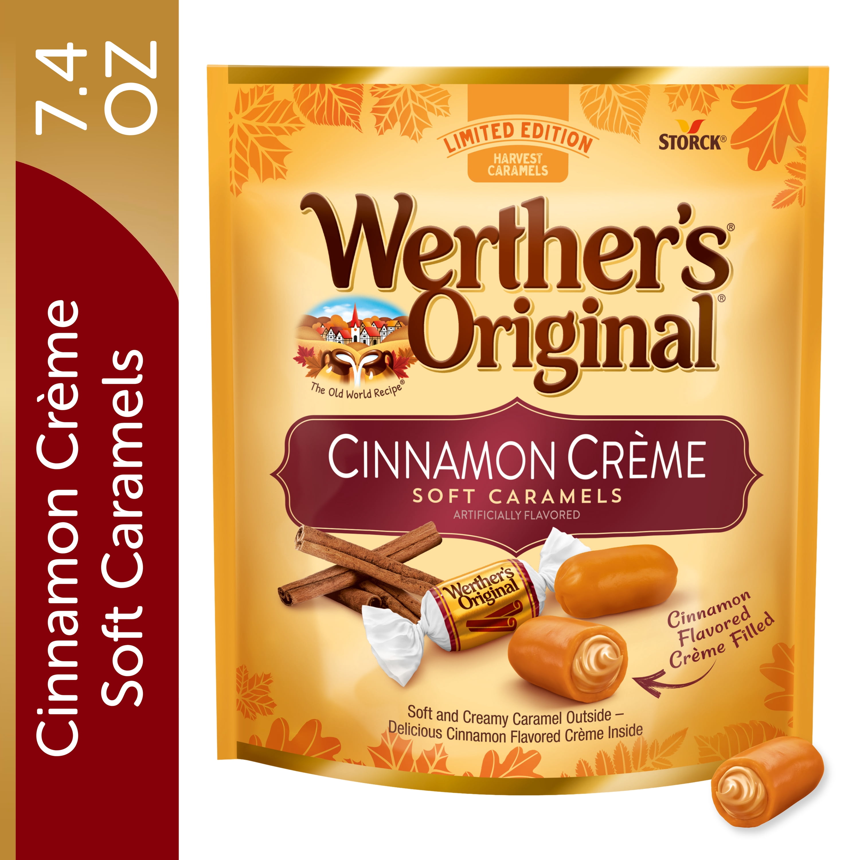Werther's Original Limited Edition Fall Harvest Cinnamon Crème Soft Caramels, 7.4 oz Bag
