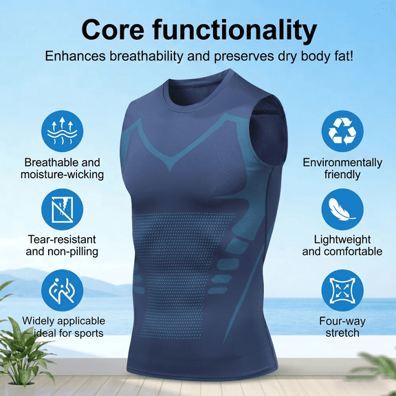 Compression Shirts for Men Slimming Undershirt - Compression Tank Top Under Shirts for Work Daily Wear Body Shaper