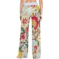 thumbnail image 3 of FREEAMG Womens Tropical Flowers Comfy Yoga Drawstring Lounge Pajama PJ Pants Wide Leg Sleepwear Bottom, 3 of 5