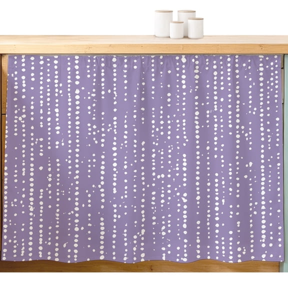 Purple Faded Stripes Cabinet Curtains 28" W x 35" L, Vintage Abstract Art Minimalist Dots Lines Under-Desk Privacy Dust Proof Drape Dishwasher Curtain Sink Skirt for Kitchen Closet Bathroom Laundry