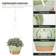 thumbnail image 5 of QCQHDU 2 Pack 10 inch Plastic Green Hanging Planters with 3 Hooks, Hanging Plant Pot Basket with Drainage Hole for Garden Home, 5 of 6