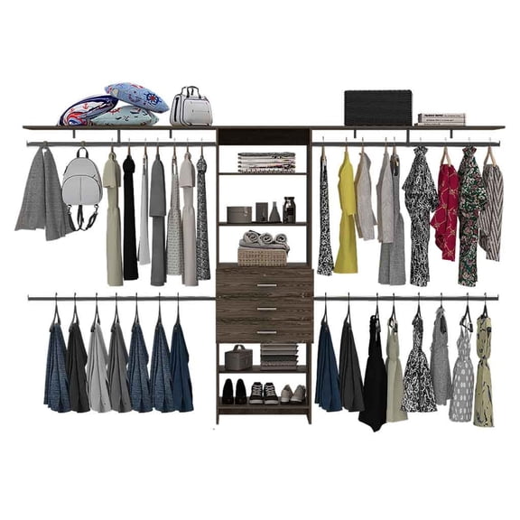 Newboti Furniture Closet System Pittsburg, Bedroom, Dark Walnut 40372