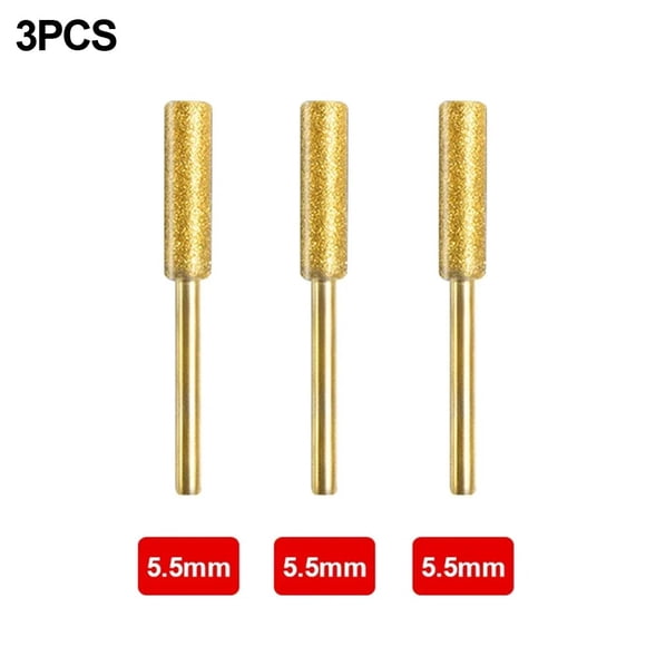 3Pcs/Set Electric Chainsaw Grinding Chain Polishing Head Cylindrical Burr Chainsaw Sharpener Stone File Chain Saw Carving Tools