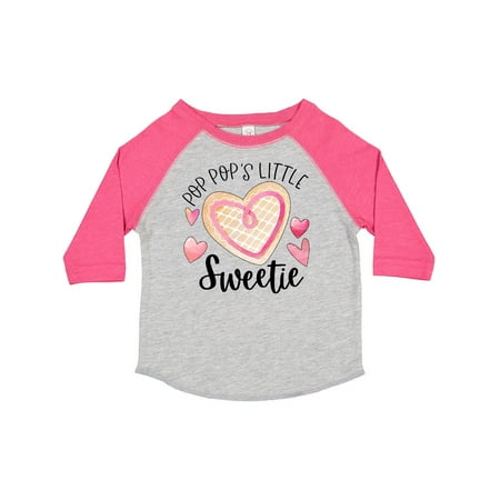 

Inktastic Pop Pop s Little Sweetie with Pink Heart Cookie Gift Toddler Boy or Toddler Girl T-Shirt