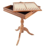 3-in-1 Reversible Game Table with Chess and Backgammon Set