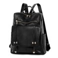 thumbnail image 2 of Kcodviy Ladies Solid Color Leather Hunting Backpack Large Capacity Double Zipper Mini Backpack for Casual Backpack, 2 of 7