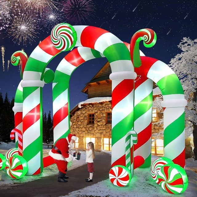 Arco de Navidad inflable Kalolary de 4 m con luz LED