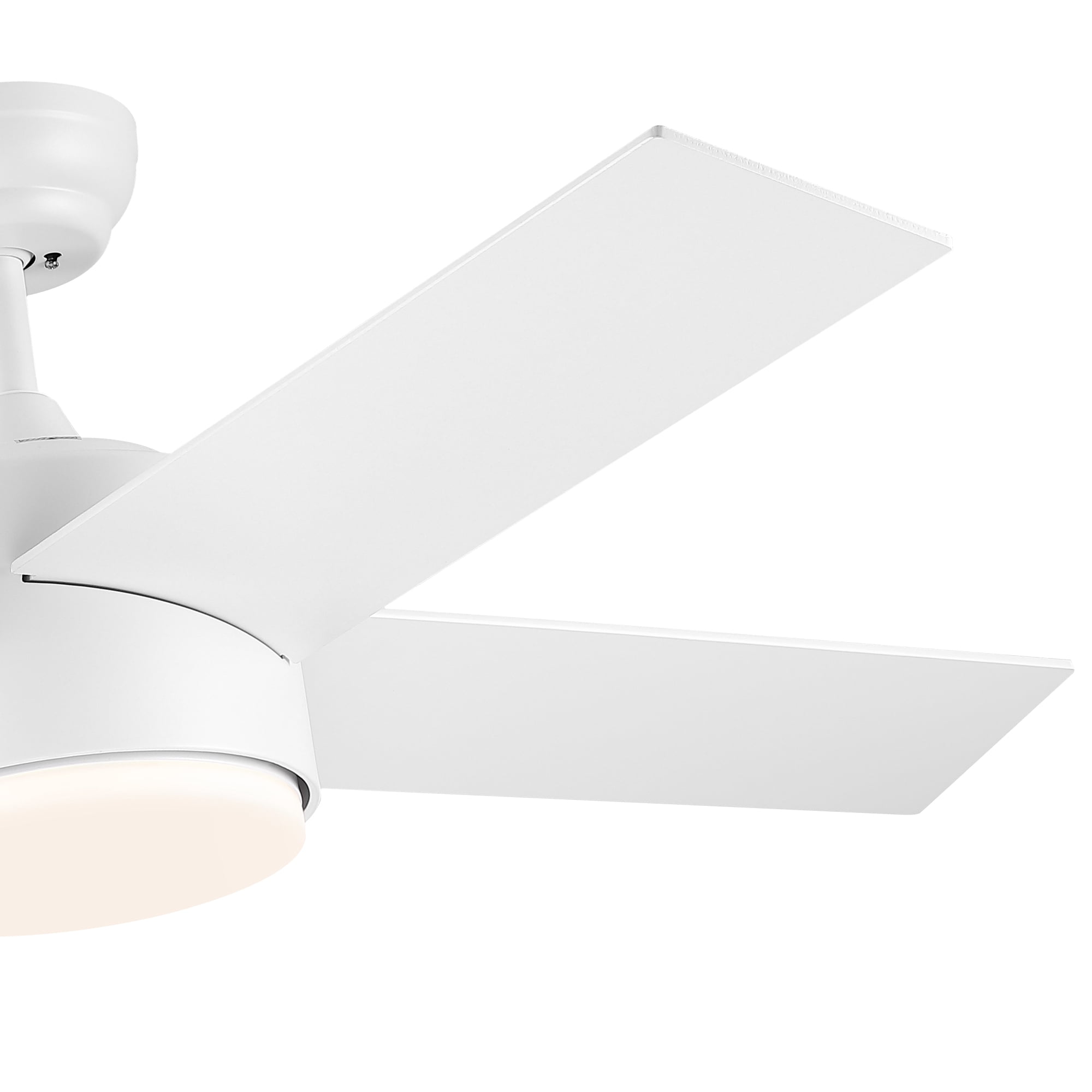 Wellspeed 44 in. Ceiling Fans with Light and Remote, LED White Ceiling Fan with Quiet DC Motor, Dimmable 3 Speeds Reversible Modern Ceiling Fan for Bedroom, Living Room