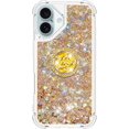 thumbnail image 2 of Case for iPhone 16, iPhone 16 Case Glitter with Ring Holder Stand,Clear TPU Cute Love Moving Quicksand Sparkle Shockproof Liquid Phone Case for iPhone 16 6.1 inch Gold YBZ, 2 of 14