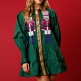 thumbnail image 2 of Robes de Fête de Noël pour Femmes Ensemble de Noël à Paillettes Robe Superposée à Paillettes Chandail de Noël Joyeuse Mini-Robe Chemise (Taille : 2TG), 2 of 5