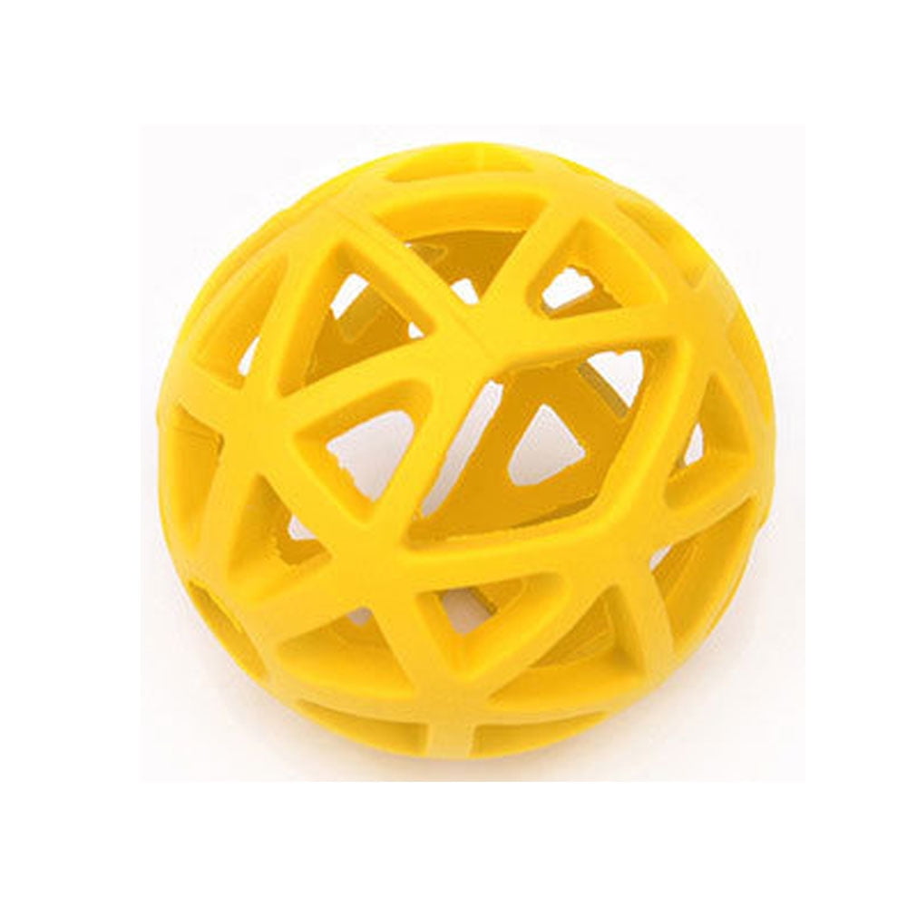 Dog Toys 2.75inch, LOVE DOCK Roller Ball Dog Chew Treat Fetch Bouncy Toy (Yellow)