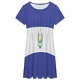 thumbnail image 3 of El Salvador Flags Short Sleeve Dress Women Summer Evening Dresses Ladies Sundress, 3 of 7