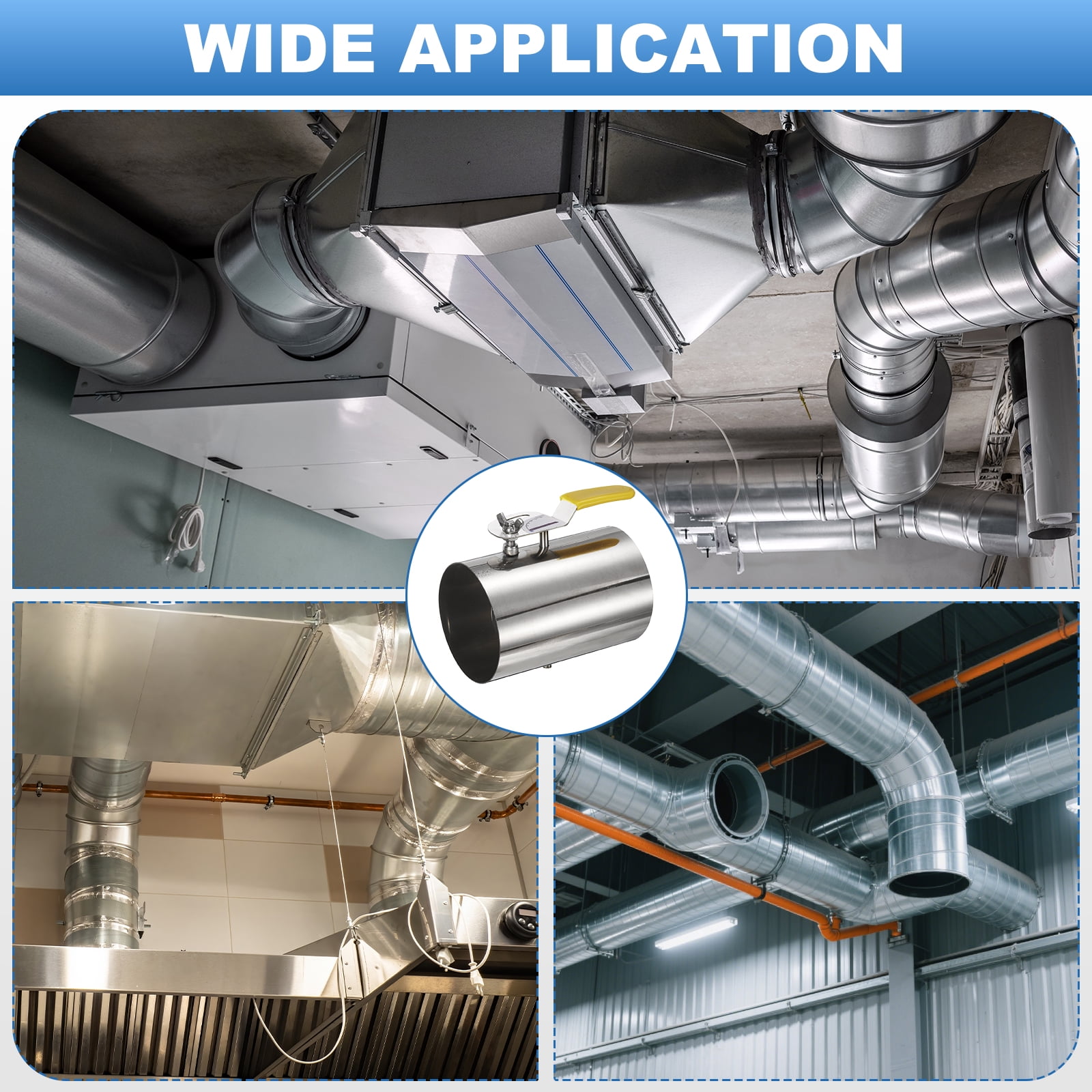 4 Inch Duct Backdraft Damper, Manual Adjustment Airflow Volume Damper for Vents Fans Extractors Range Hoods Heating Systems