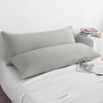 thumbnail image 2 of 2 Pack Microfiber Body Pillowcases Set, Soft and Cozy Long Pillows Covers, (Body pillow not included), 20" x 54", Light Gray, 2 of 5