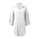 thumbnail image 5 of Vestido camisero de manga corta con bolsillos irregulares para mujer - Vestido informal de verano con botones y bolsillos, 5 of 5
