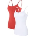 thumbnail image 1 of Charmo Cami Correa de espagueti ajustable para mujer construida en sujetador camisetas sin mangas 2 Pack, 1 of 6