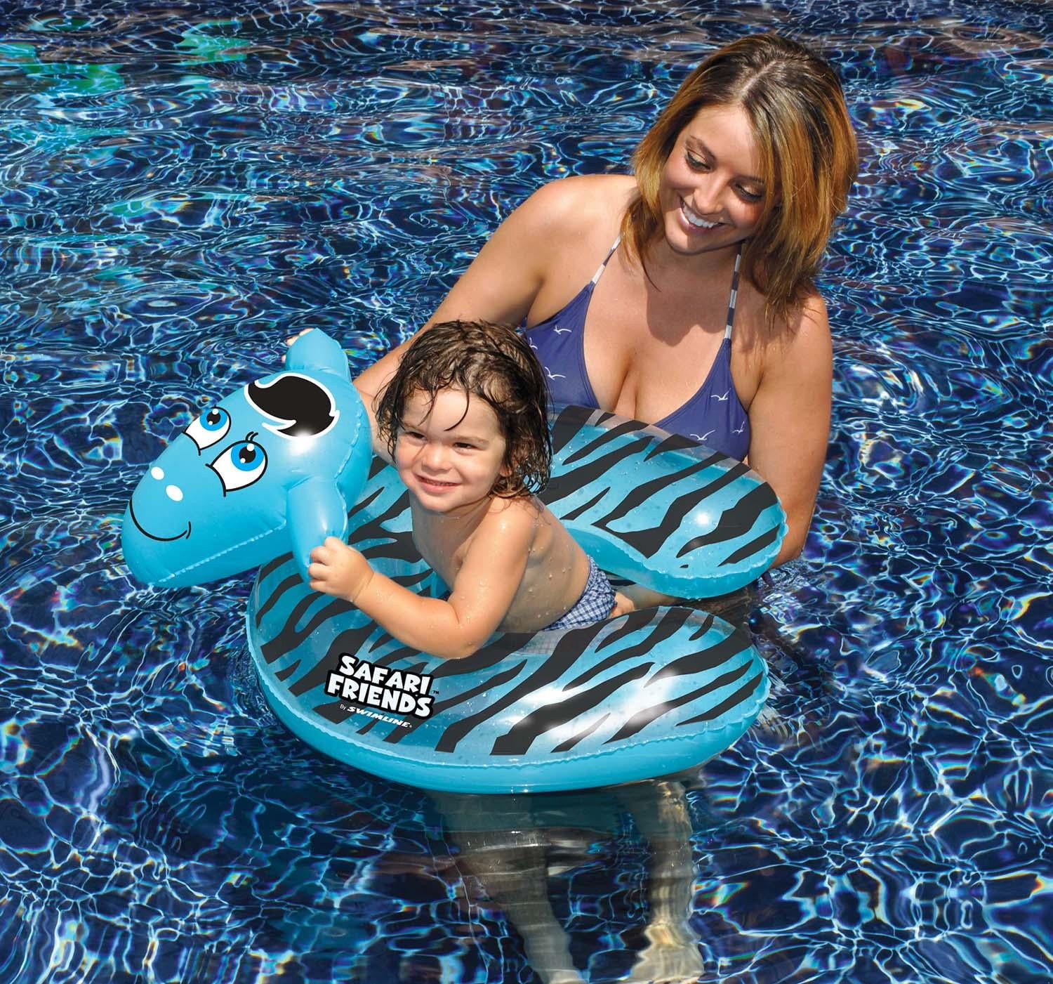 Swimline 24" Zebra Inflatable Children's 1Person Split Ring Swimming