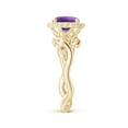 thumbnail image 3 of ANGARA Natural 1.15 Ct. Amethyst with Diamond Halo Ring in 14K Yellow Gold for Women (Ring Size: 8.5), 3 of 10