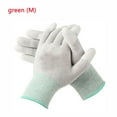thumbnail image 2 of SagaSave PU Nylon Pair Anti Static Work Gloves Grip Palm Protect Gloves for Repairing Safety S/M/L Green, 2 of 7