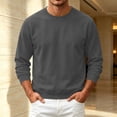 thumbnail image 6 of Men's Fleece Crewneck Sweatshirt Cotton Long Sleeve Pullover Casual Thermal Shirts fall winter fashion comfort solid Sweatshirt Dark Gray XL, 6 of 6