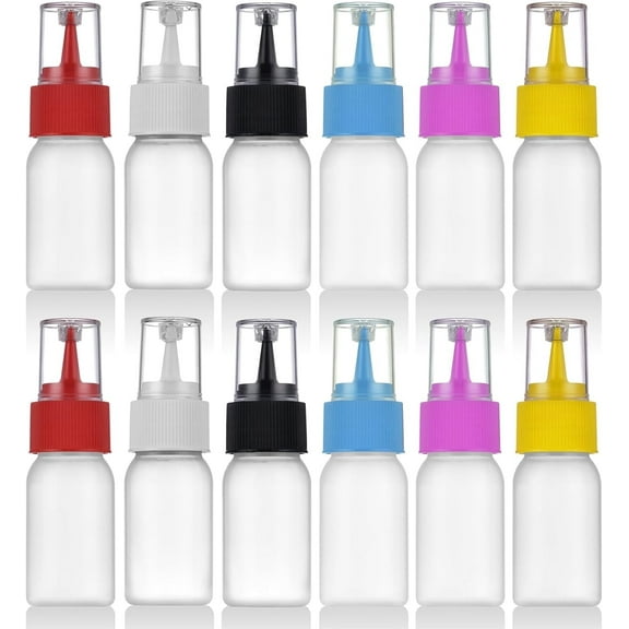 12Pcs Cake Decorating Supplies,1.1x3.7In Plastic Squeeze Bottles for Icing Supplies,1oz/30ml Multi-Color Frosting Arts Tool for Cakes,Cookie Decorating