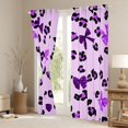 thumbnail image 3 of Manfei Teens Bow Leopard Print Black Out Curtains,Black Purple Curtains Pack of 2 (42x63 Each),Kawaii Bowknot Bedroom Curtains,Luxury Bedroom Decor, 3 of 6